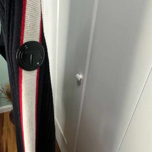 Talbots Medium BUTTON DETAIL TURTLENECK SWEATER DRESS - RACER STRIPE - Picture 6 of 8